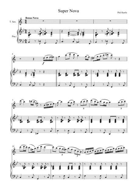 Free Sheet Music Super Nova Tenor Sax Solo