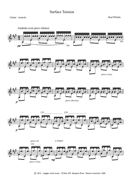 Surface Tension Sheet Music