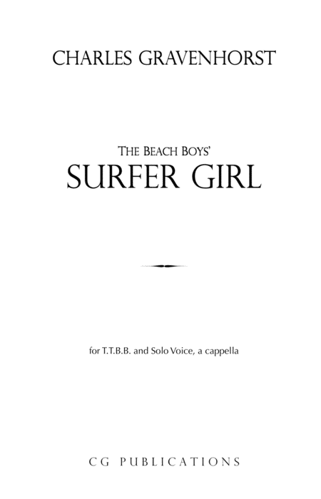 Free Sheet Music Surfer Girl Ttbb A Cappella