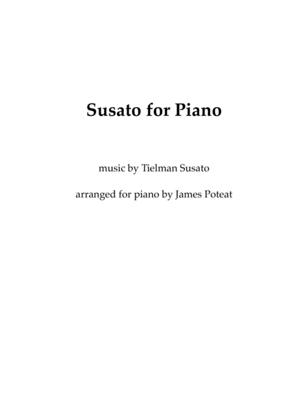 Susato For Piano Sheet Music