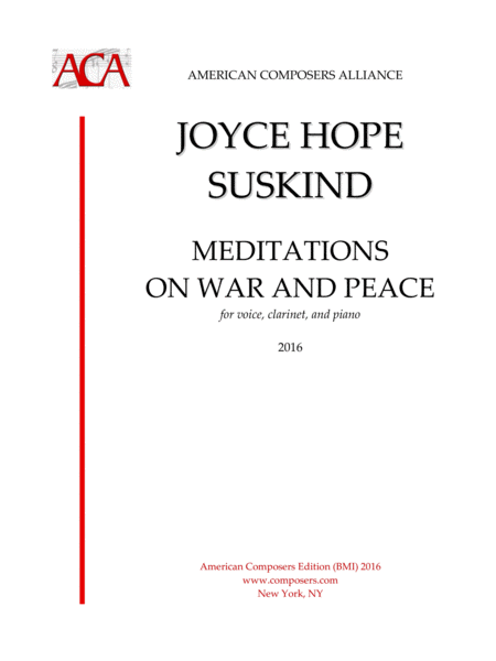 Suskind Meditations On War And Peace Sheet Music