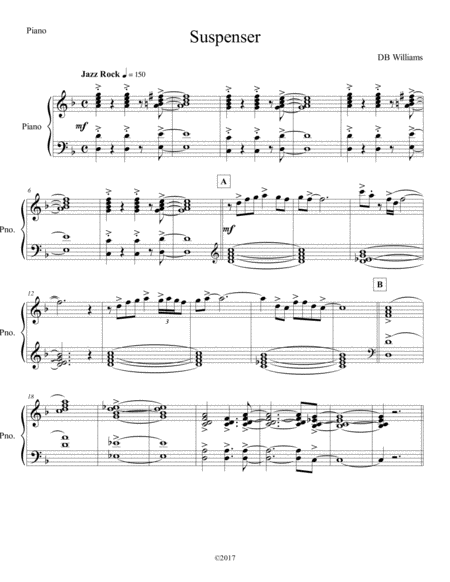 Suspenser Piano Sheet Music