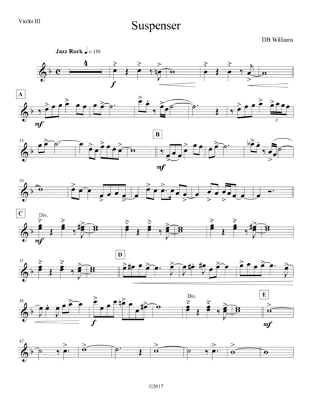 Suspenser Violin Iii Sheet Music