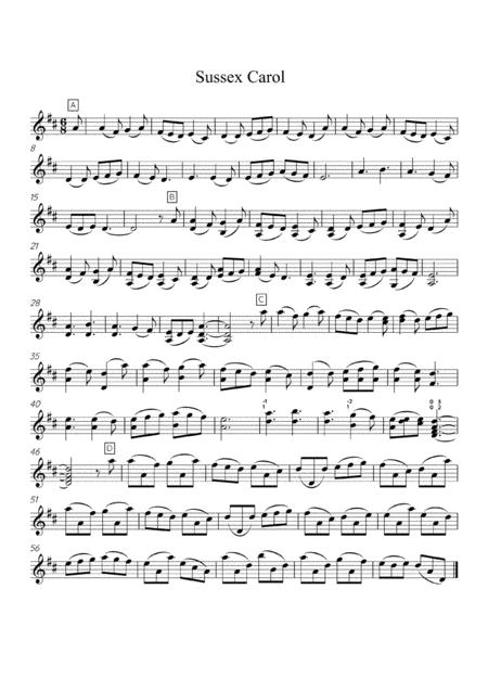 Sussex Carol Solo Violin Sheet Music