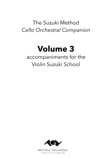 Suzuki Violin School Volume 3 Orchestral Cello Companion Sheet Music