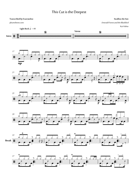 Free Sheet Music Swallow The Sun This Cut Is The Deepest