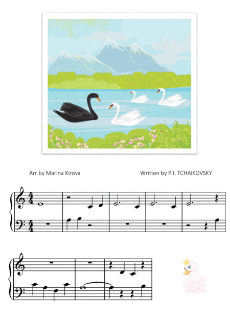 Swan Lake By Tchaikovsky Big Notes Easy To Read Format Sheet Music