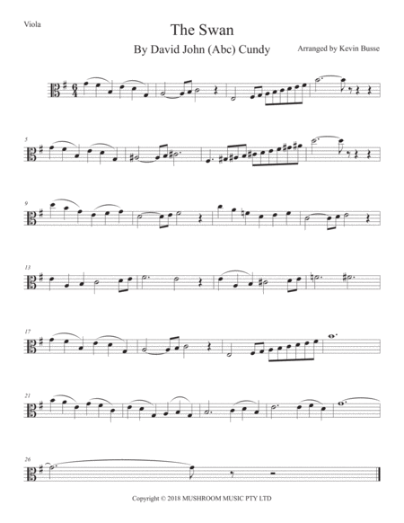 Free Sheet Music Swan The Arr Saint Saens Viola Original Key