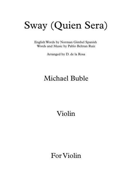 Sway Quien Sera Dean Martin For Violin Score Sheet Music