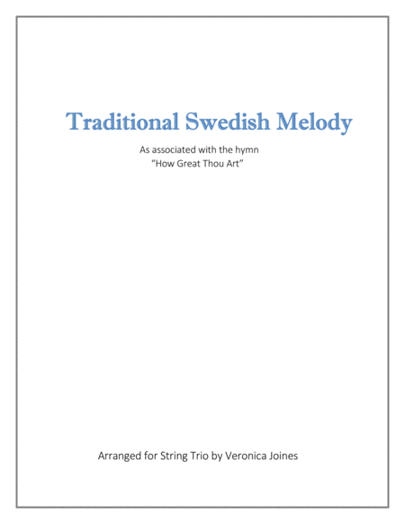 Free Sheet Music Swedish Folk Melody For String Trio Violin 1 Violin 2 Cello