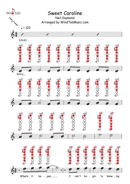 Sweet Caroline Flute Sheet Music Tab Sheet Music