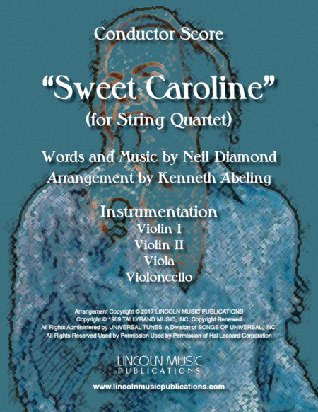 Sweet Caroline For String Quartet Sheet Music