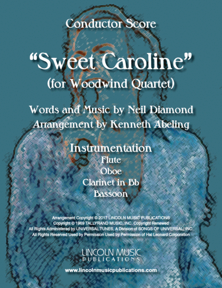 Free Sheet Music Sweet Caroline For Woodwind Quartet