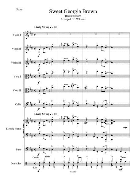 Sweet Georgia Brown String Sextet Orchestra Sheet Music