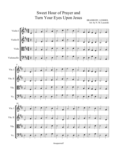 Sweet Hour Of Prayer And Turn Your Eyes Upon Jesus Sheet Music