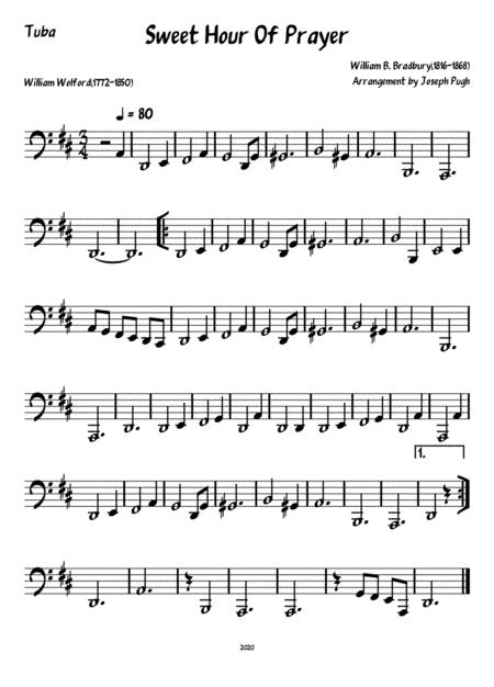 Sweet Hour Of Prayer Brass Quintet Sheet Music