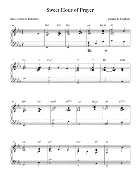 Free Sheet Music Sweet Hour Of Prayer Piano Arrangement By Erik Kihss