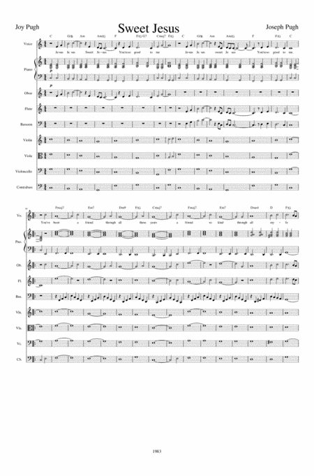 Free Sheet Music Sweet Jesus