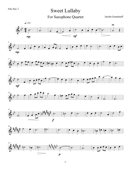 Sweet Lullaby Alto Sax 2 Sheet Music