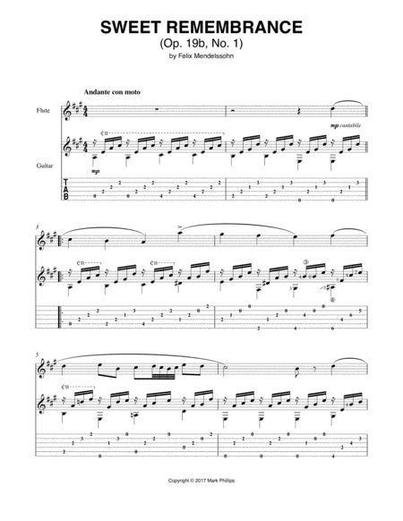 Free Sheet Music Sweet Remembrance Songs Without Words Op 19b No 1