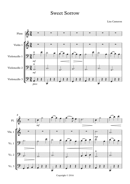 Sweet Sorrow Quintet Sheet Music