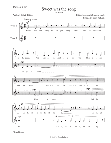 Free Sheet Music Sweet Was The Song