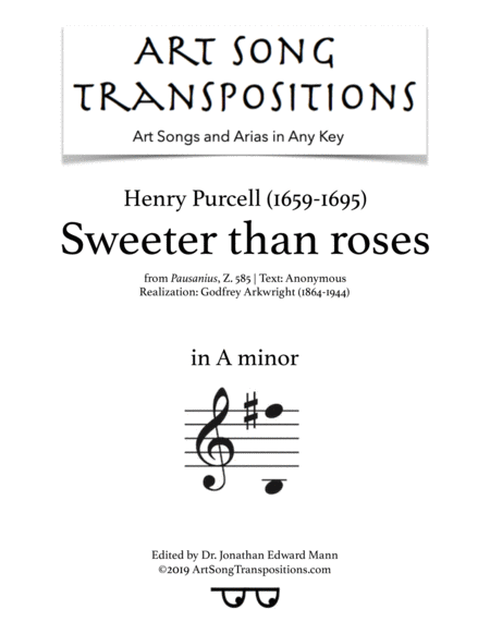 Sweeter Than Roses A Minor Sheet Music