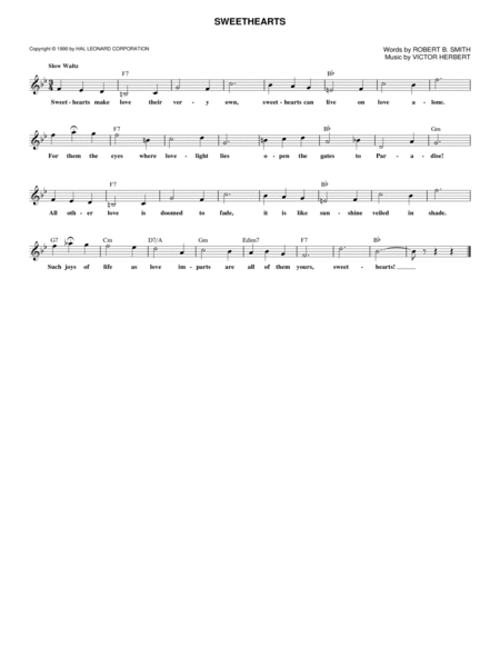 Free Sheet Music Sweethearts