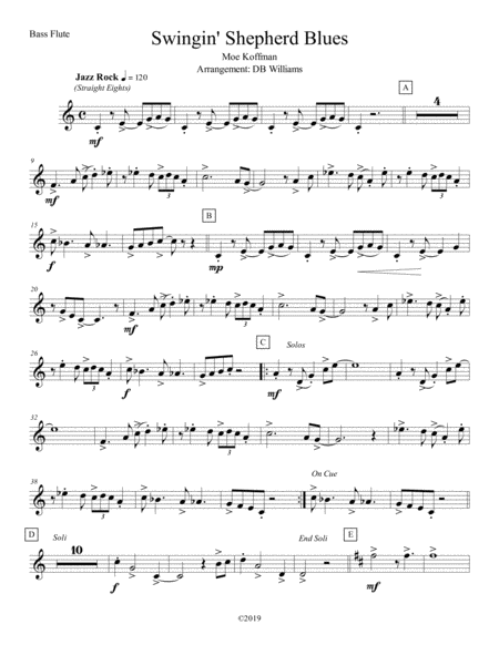 Swingin Shepherd Blues Bass Flute Sheet Music