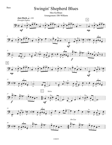 Swingin Shepherd Blues Bass Sheet Music