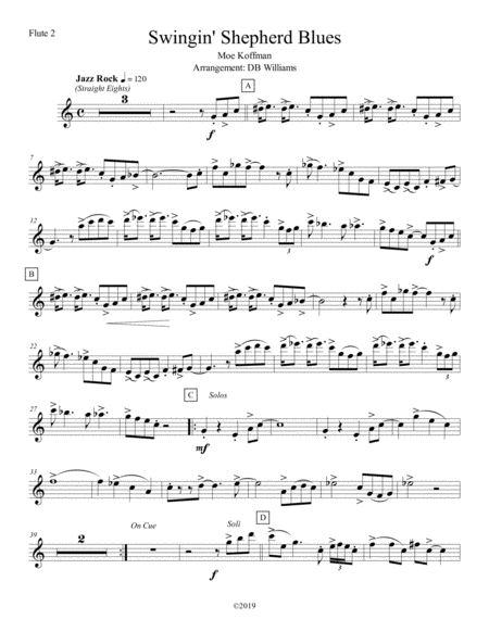 Free Sheet Music Swingin Shepherd Blues Flute 2