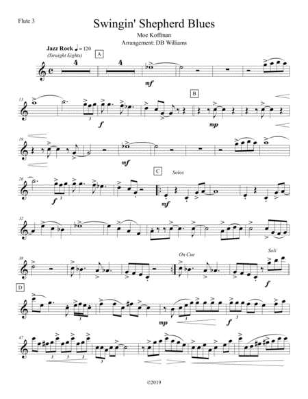 Free Sheet Music Swingin Shepherd Blues Flute 3