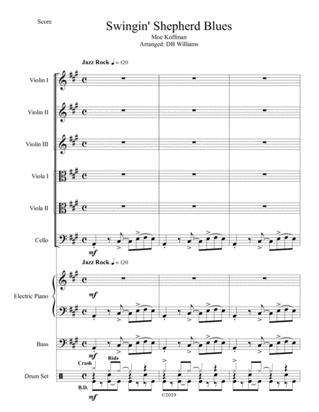 Free Sheet Music Swingin Shepherd Blues String Sextet Orchestra