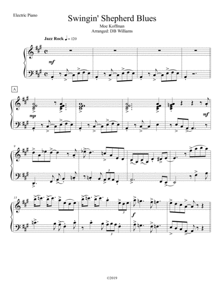 Free Sheet Music Swingin Shepherd Blues Strings Electric Piano