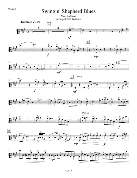 Free Sheet Music Swingin Shepherd Blues Viola 2