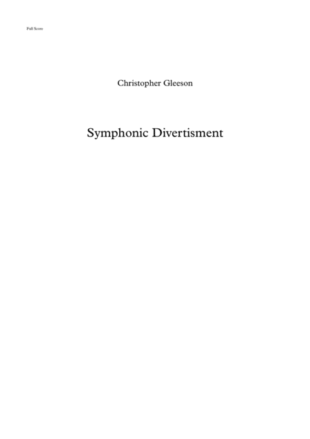 Free Sheet Music Symphonic Divertisment