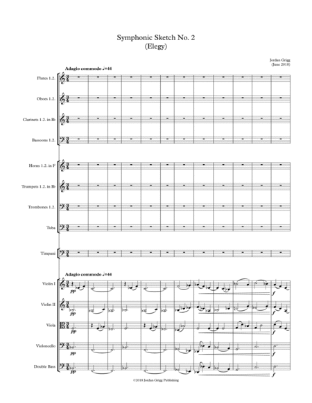 Symphonic Sketch No 2 Elegy Sheet Music