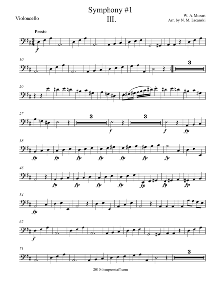 Symphony 1 Movement Iii Sheet Music