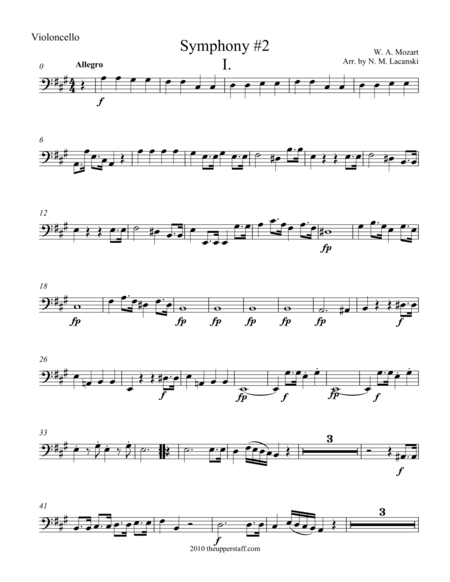 Free Sheet Music Symphony 2 Movement I