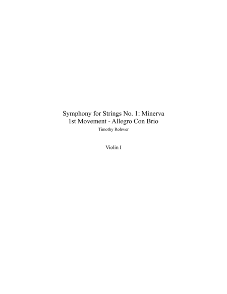 Free Sheet Music Symphony For Strings No 1 Minvera 1st Movement Allegro Con Brio Set Of Parts