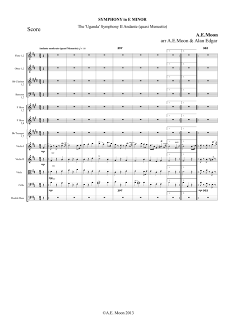 Symphony In E Minor Second Movement Score Sheet Music