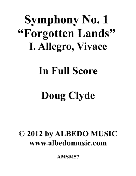 Symphony No 1 Forgotten Lands Movement I Allegro Vivace Sheet Music