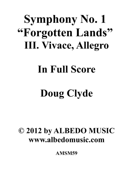Free Sheet Music Symphony No 1 Forgotten Lands Movement Iii Vivace Allegro