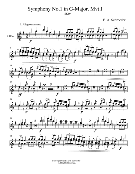 Symphony No 1 In G Major Mvt I Parts Sheet Music