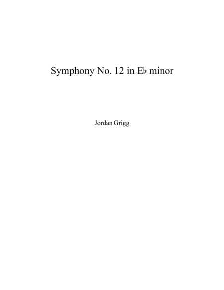 Symphony No 12 In E Flat Minor Score And Parts Sheet Music