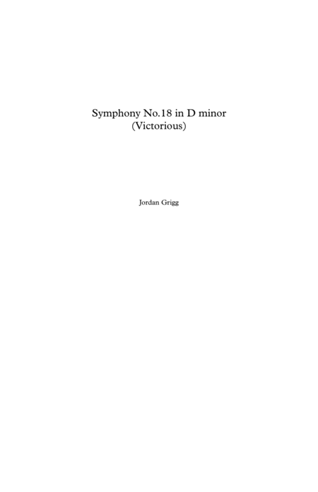 Symphony No 18 In D Minor Victorious Score And Parts Sheet Music