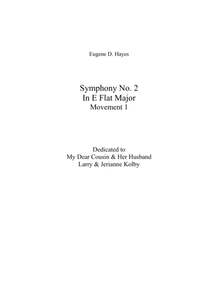 Symphony No 2 In E Flat Major Sheet Music