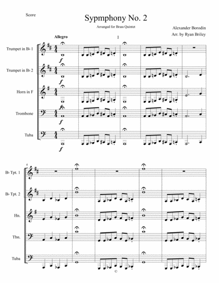 Free Sheet Music Symphony No 2 Movement 1
