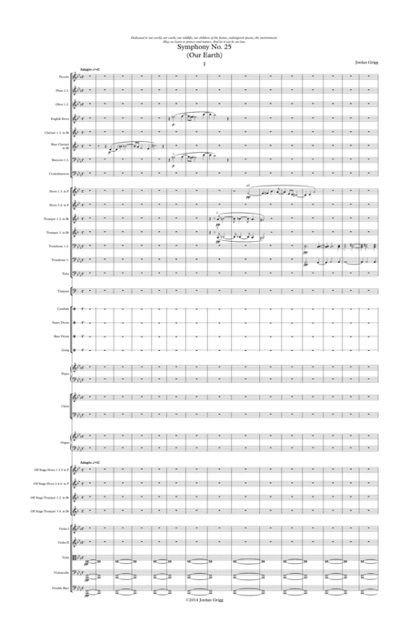 Free Sheet Music Symphony No 25 Our Earth 1 2 3 Score And Parts