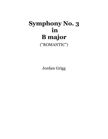 Symphony No 3 In B Major Romantic Score And Parts Sheet Music